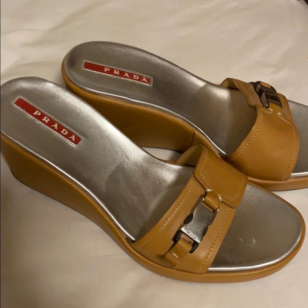 Like New Simple Prada Low Wedges